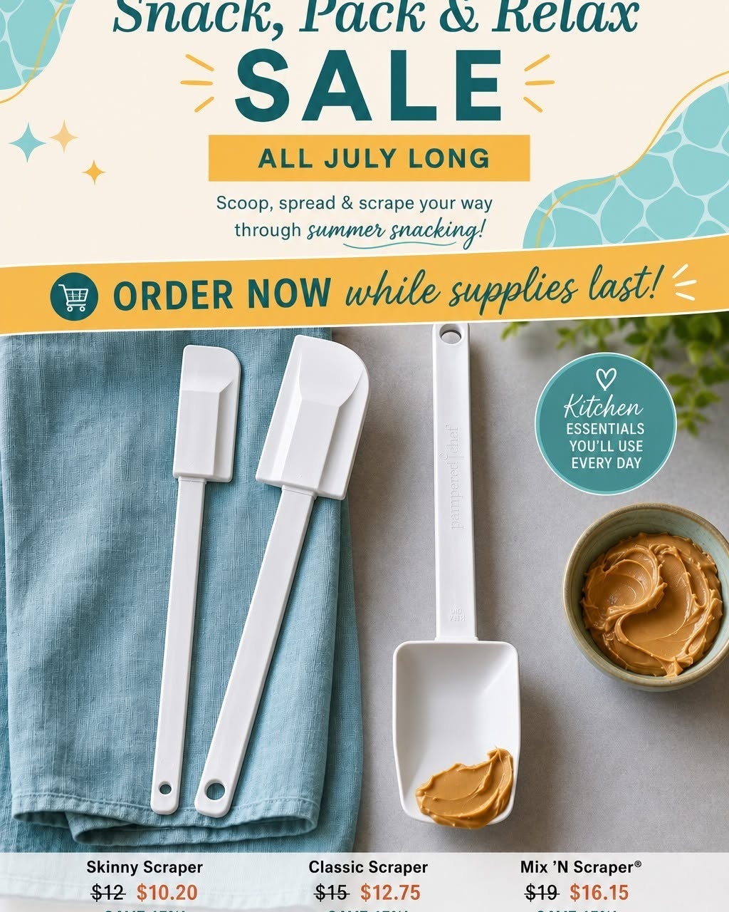 Just back from Pampered Chef Conference and SO much goodness is coming your way!! 🎉✨ New announcements, new colors, new styles — stay tuned because July and August are going to be SO exciting!!

But first — a heads up for my kitchen friends!! 🙌

The White Scrapers are leaving our catalog at the end of August and if yours need replacing NOW is the time!! Once they are gone there is no bringing them back!! 😢💛

Do not wait on this one — I would hate for you to miss out!!

👉 Order here before they are gone: https://www.pamperedchef.com/party/ianbarnett0607?redirect=/

Questions?! Drop them below or DM me — I have got you!! 😊💛

#PamperedChef #WhiteScrapers #LimitedTime #LastChance #LivingWellWithIan #IanBarnettRN #PamperedChefConference #NewArrivals #KitchenEssentials #GetItBeforeItsGone